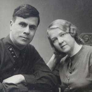 Pre-war photo railroad with his wife