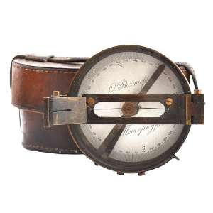 Compass of artillery in a leather case