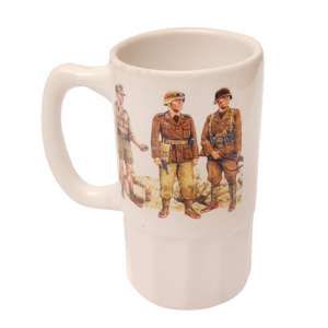 Beer mug with a picture of soldiers of Wehrmacht
