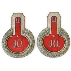 Epaulettes warrant officer of the 10th Sapper battalion of the Crimean war period