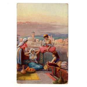 Postcard with the image of the concubines of the harem