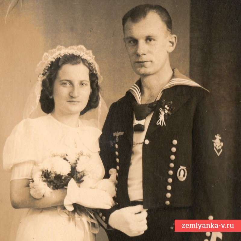 Wedding photo Ober-Maat krigsmarine in dress uniform