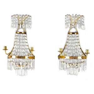 Pair of crystal sconces