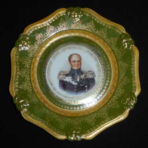 A luxurious dish with the image of Emperor Alexander I