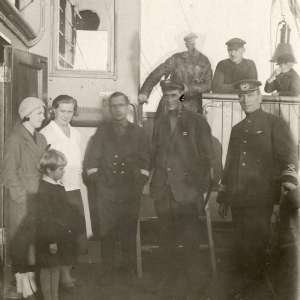 Photo of employees of Baltic shipping company on Board of the ship