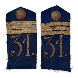 A pair of shoulder straps of non-commissioned officer of the 2nd brigade of the 31st infantry division of RIA