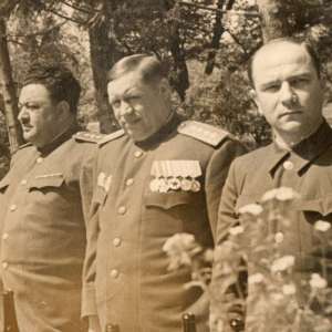 Photo of General of the army F. I. Tolbukhin, a group of officers