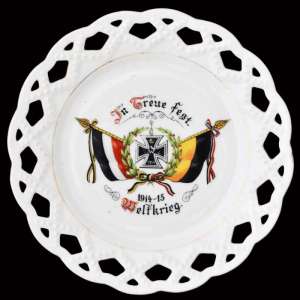 Porcelain plate with a picture of the LCD and German flags