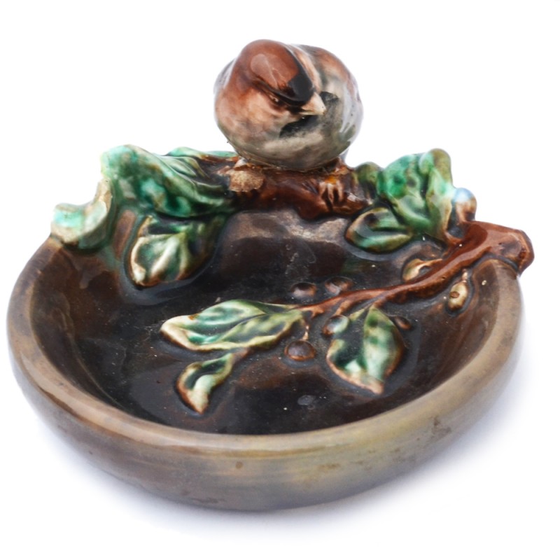 Porcelain ashtray with image of bird