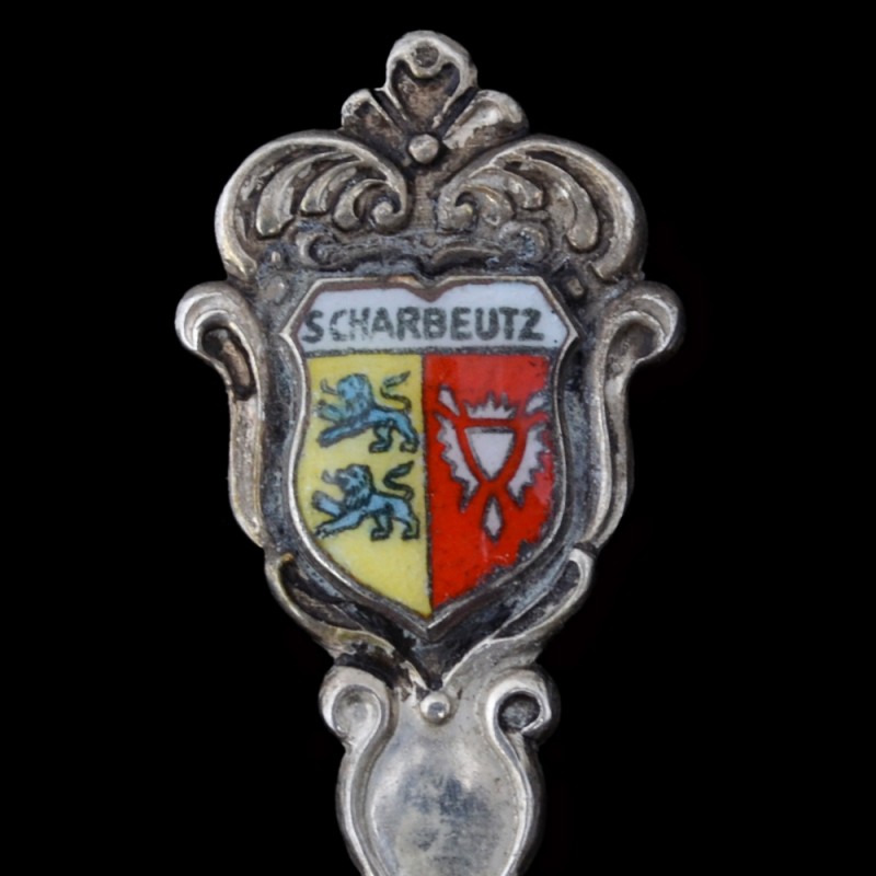Coffee spoon silver with the arms of the city of Scharbeutz
