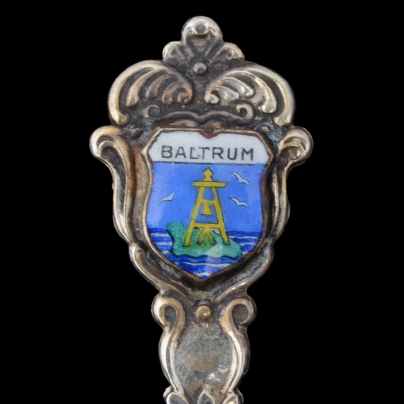 Coffee spoon silver with the emblem of the island of Baltrum