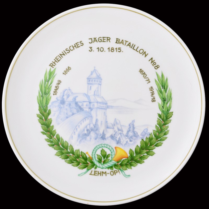 Commemorative plate from the 8th Jaeger battalion