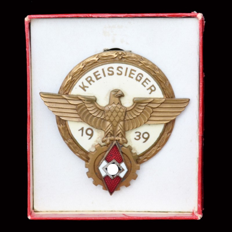 The sign of the Hitler youth winner sports competitions KREISSIEGER 1938, in box