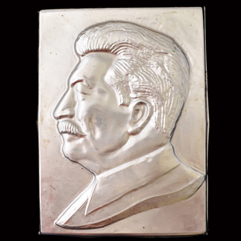 The trim on the plaque with a profile of Stalin