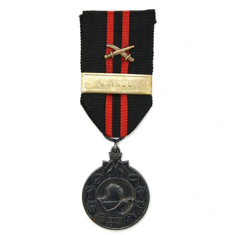 Medal Finnish war of 1939-1940, with strap "Kainuu" and swords.