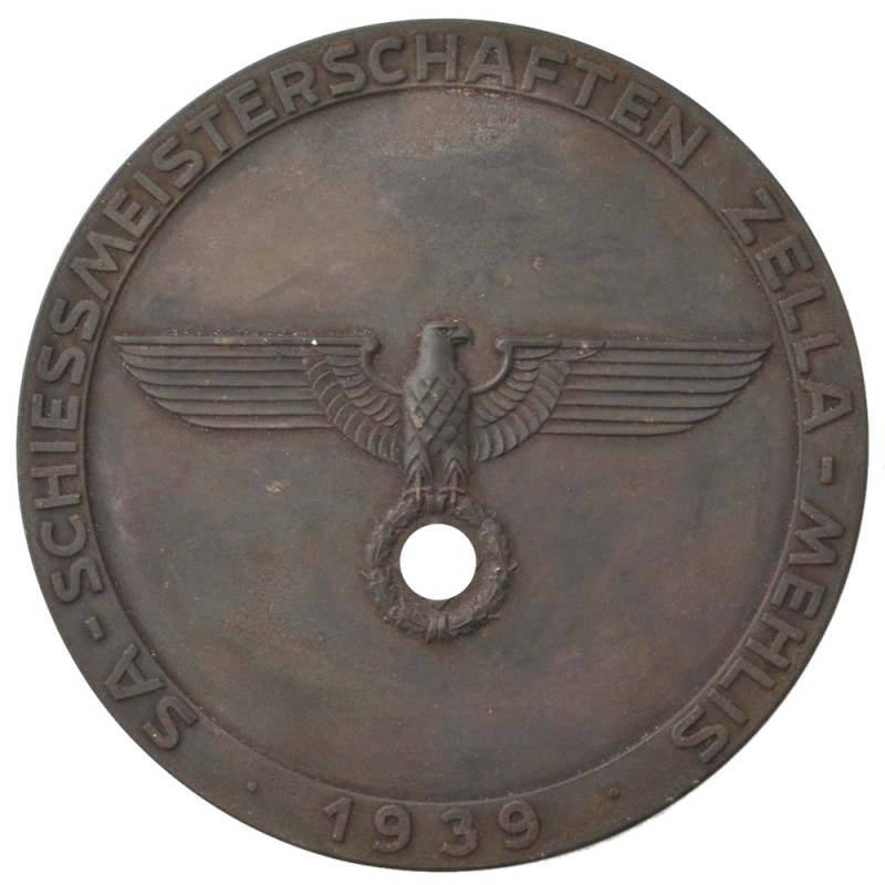 Commemorative plaque for 4th place in shooting competition SA 1939