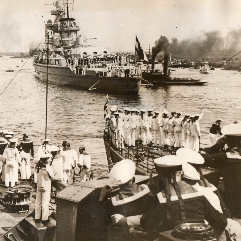 Press photo battleship "Admiral Scheer"
