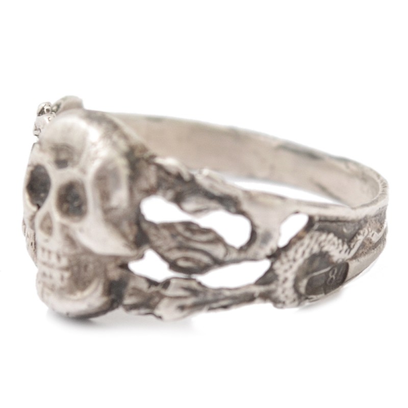Russian silver ring with Adam's head