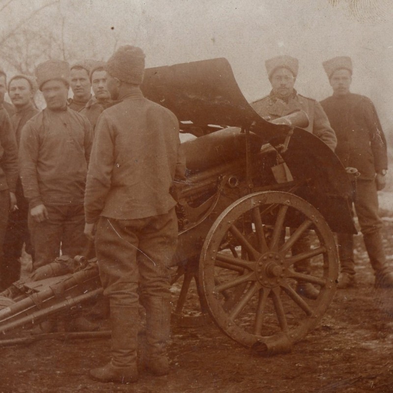 Photos of mountain guns near the artillery, 1914 – 1917