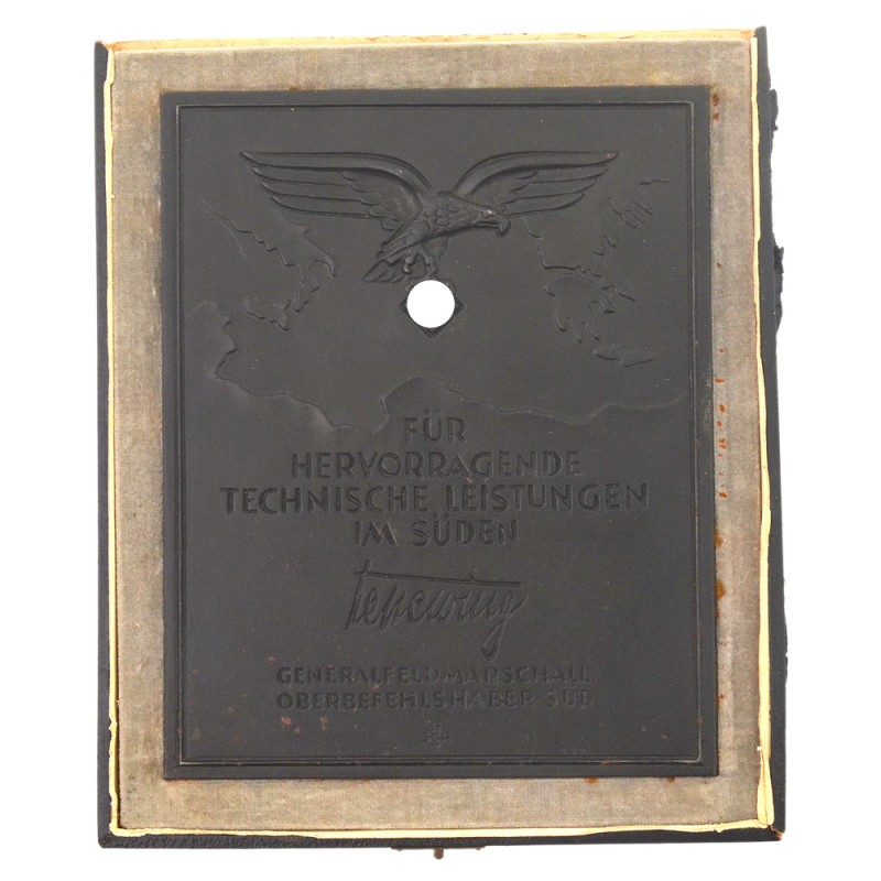 Luftwaffe award plaque for outstanding technical achievements in the South