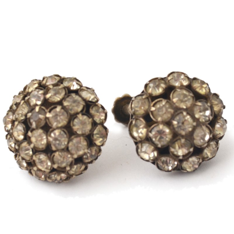 Soviet vintage pair of earrings with rock crystal