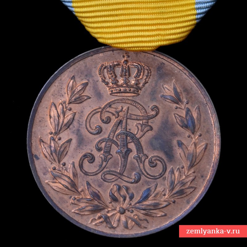 Saxony. Medal of Friedrich August in bronze on the ribbon for combatants