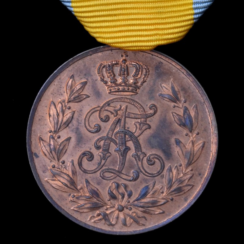 Saxony. Medal of Friedrich August in bronze on the ribbon for combatants