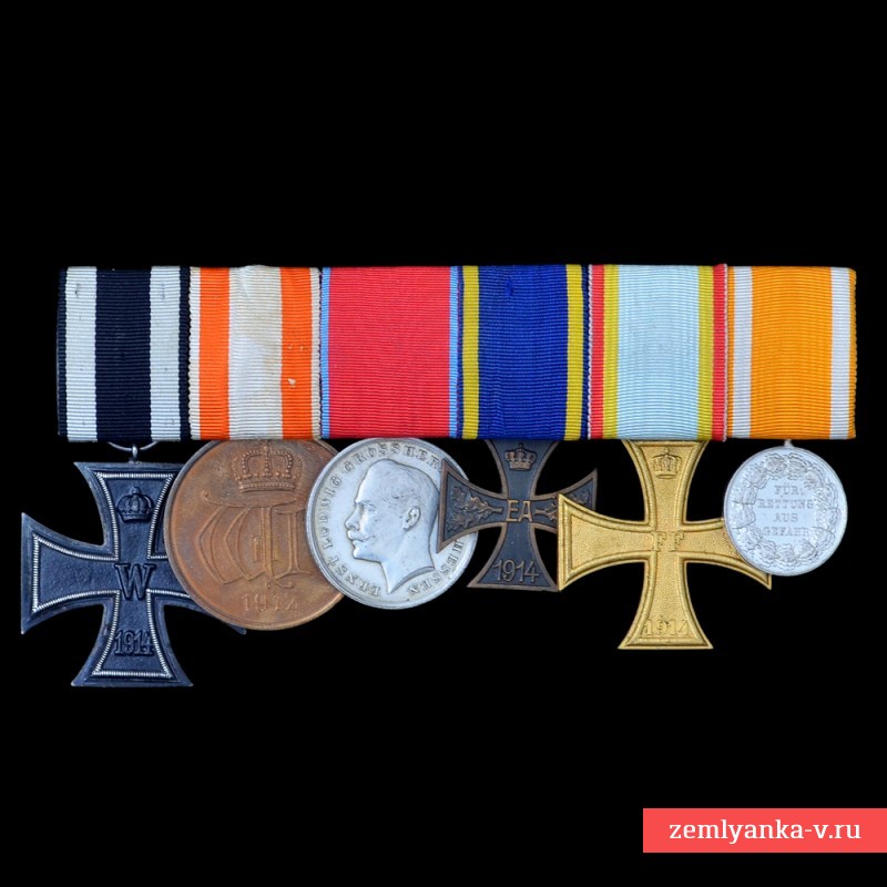 Rare block with the Prussian medal for saving life