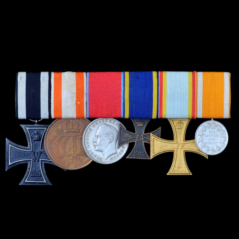 Rare block with the Prussian medal for saving life