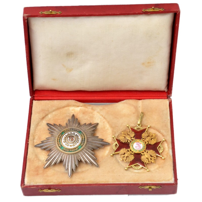 Set of characters of the order of St. Stanislav of the 1st degree, in box