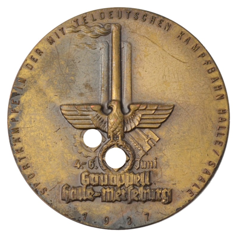 Plaque (ninoshima medal) for participation in the competition 1937 in Halle