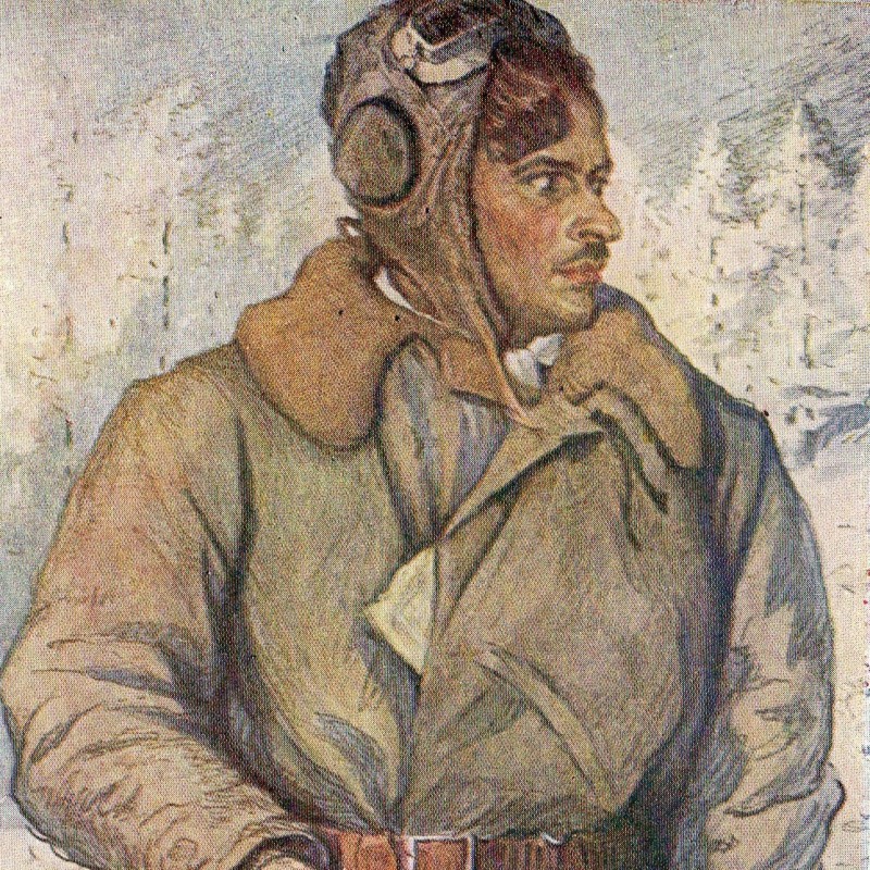 Postcard "fighter Pilot captain PA Pokryshev", 1942