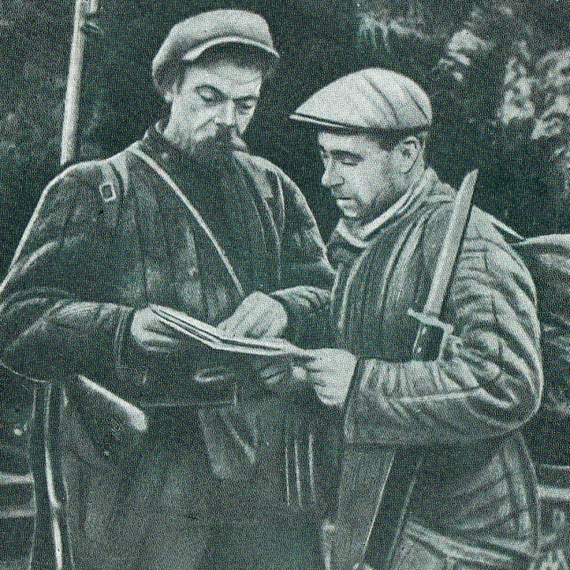 Postcard of "Commissioner and commander of the guerrilla group before surgery", 1943