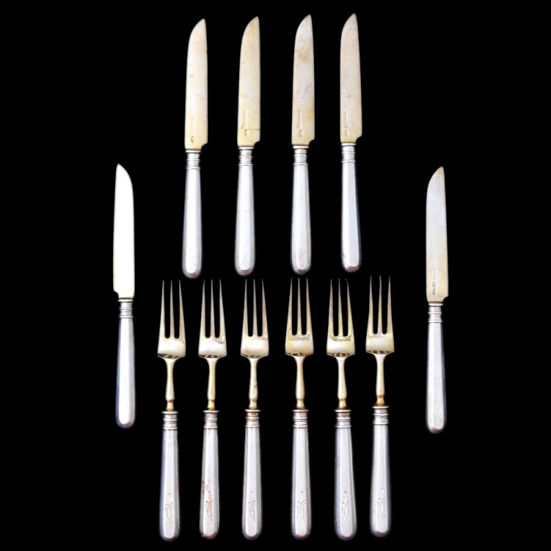 Set of silver Cutlery company M. Lombardo