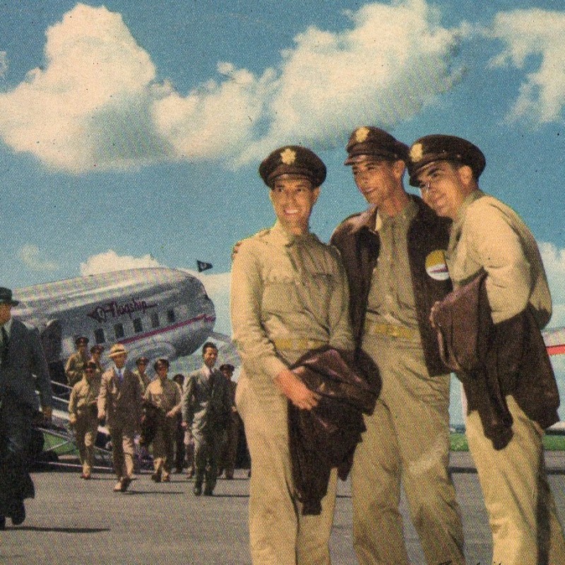 Postcard from the series "American airlines", 1944