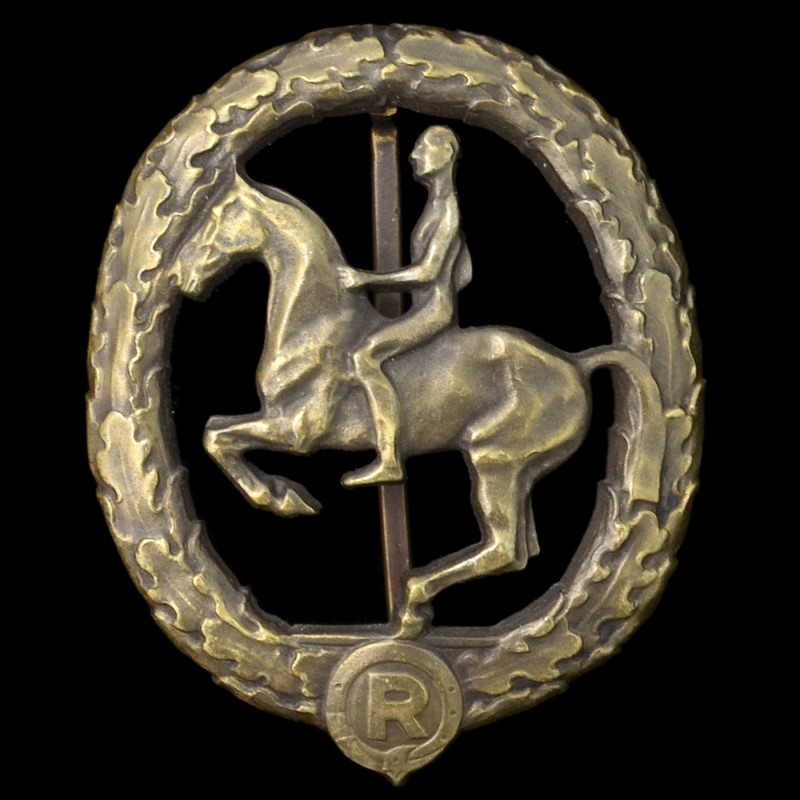 The sign of the German rider in bronze circa 1930