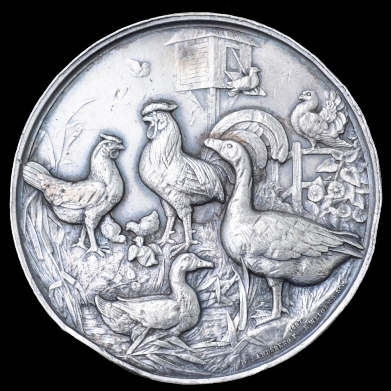 Prussia silver medal for merits in poultry 1887-1906 gg