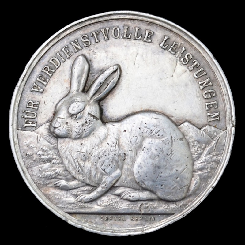 Brandenburg silver medal for merits in breeding rabbits