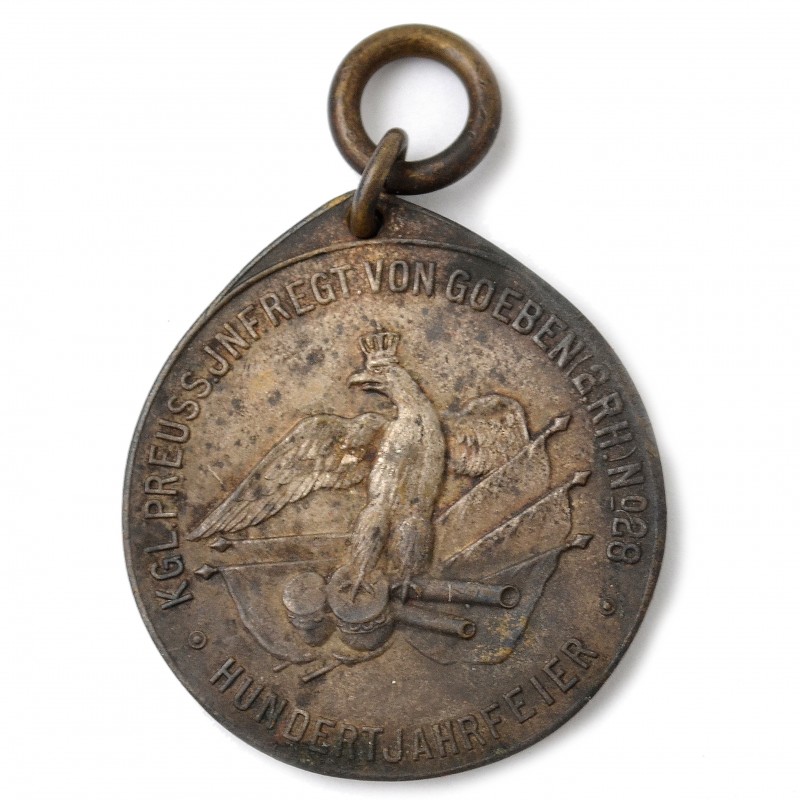 Medal for the 100th anniversary of the Prussian infantry regiment No. 28 "Von goeben"