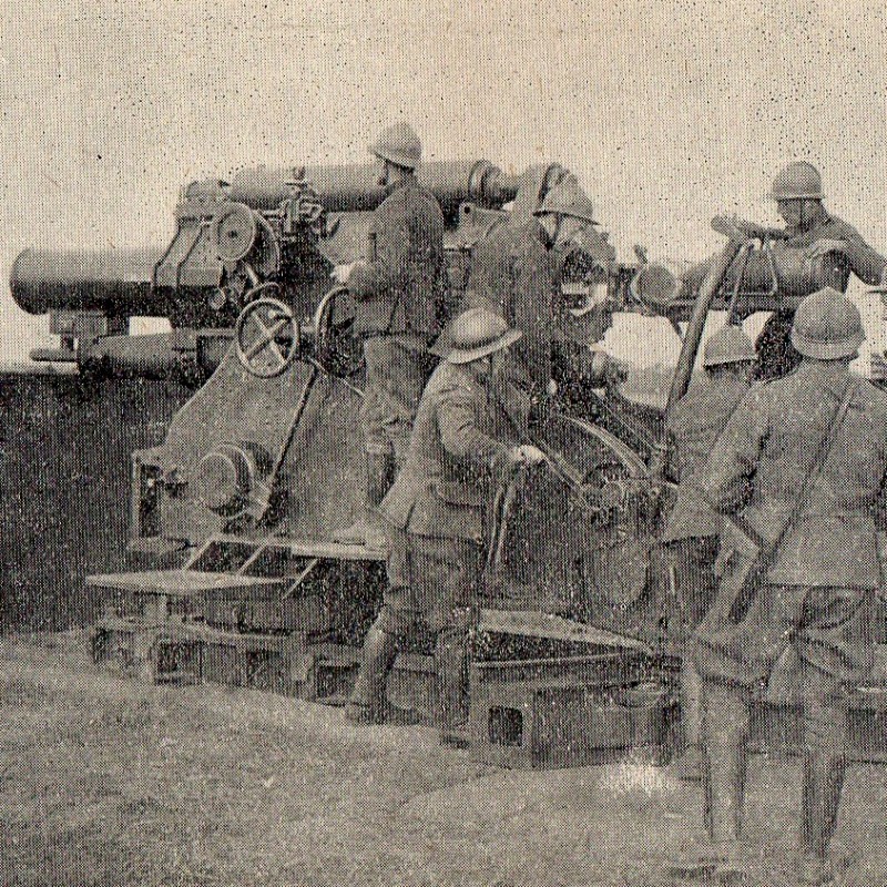 French postcard, "the Belgian artillery in action"