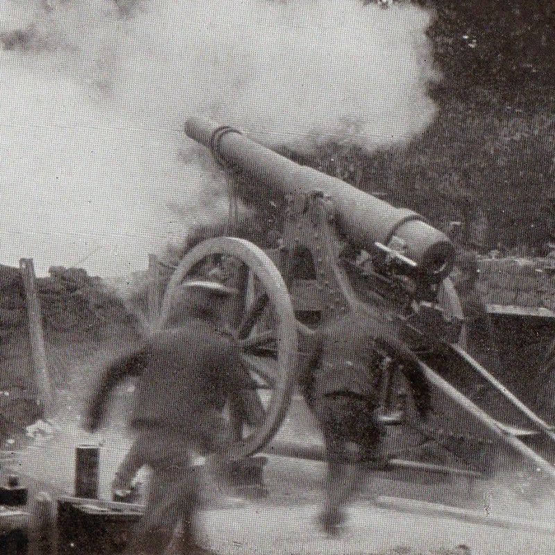 French postcard "the Last cannon shots from Antwerp"