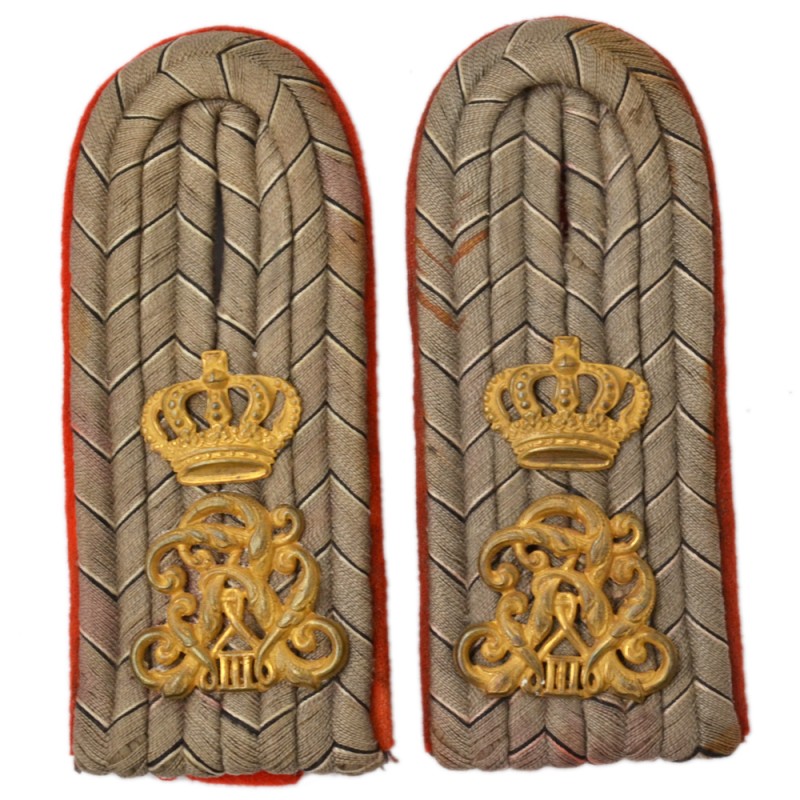 Shoulder boards of Lieutenant of the Grenadier Regiment of King Friedrich Wilhelm III (1st Brandenburg) No. 8 in fieldgrau colors