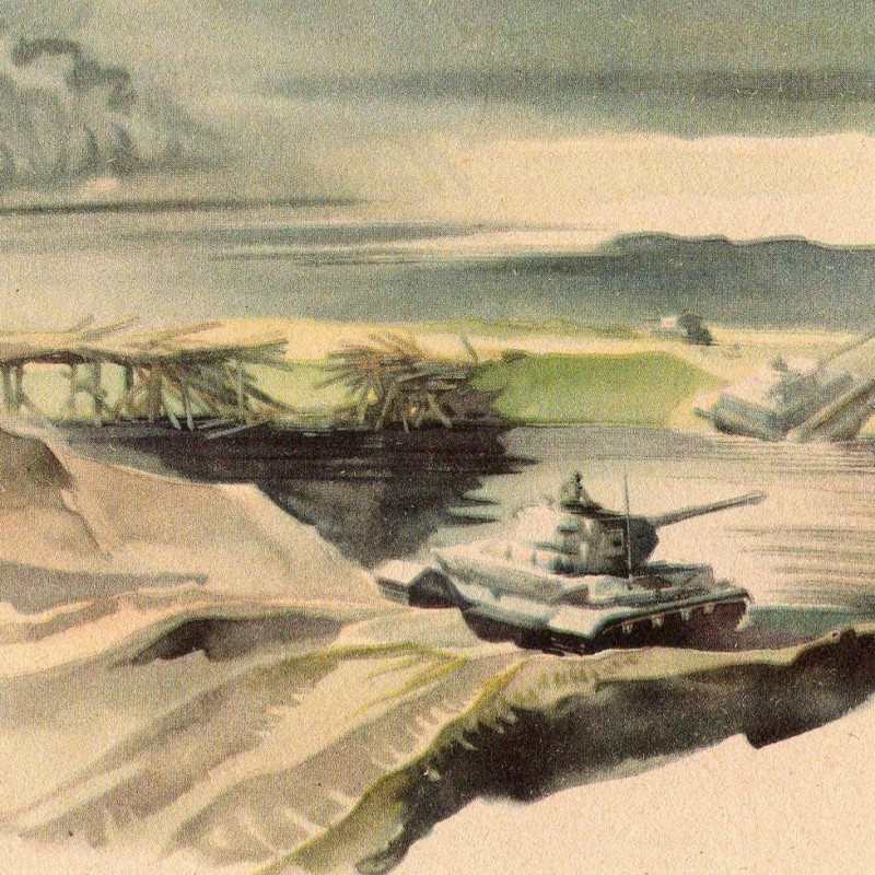 Postcard "German tanks cross the Shisdra", Schneider