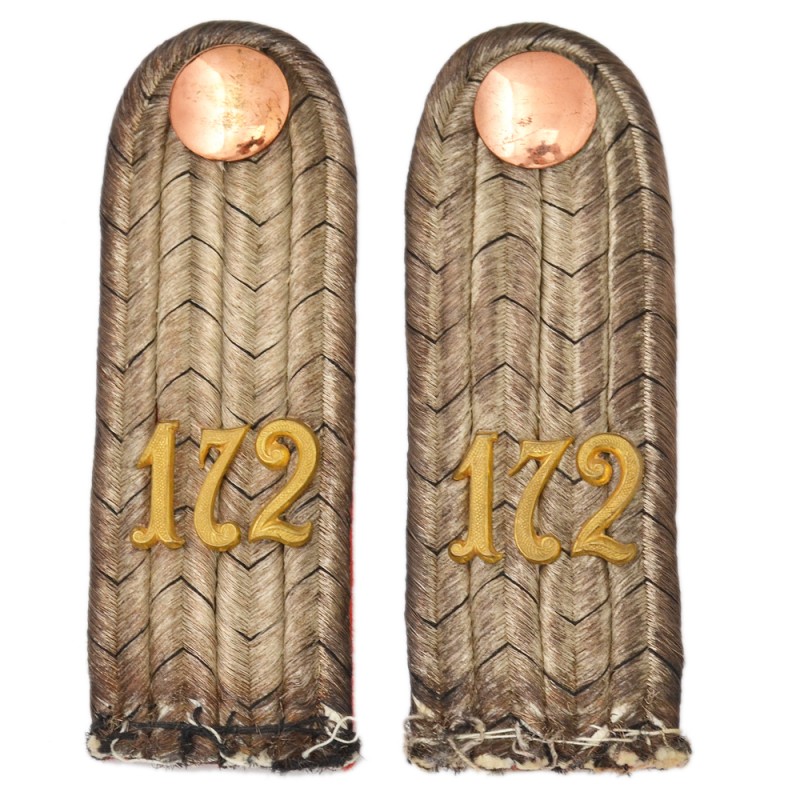 Shoulder boards of the lieutenant of the German 172nd infantry regiment
