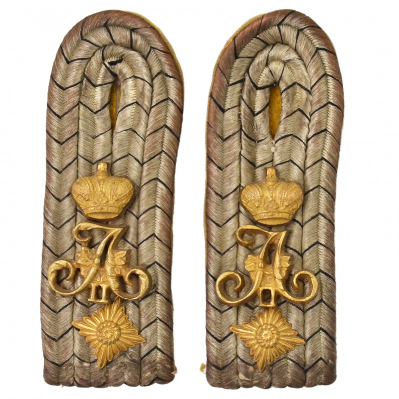 Epaulettes of the chief lieutenant of the 3rd Lancer Tsar Alexander II Regiment