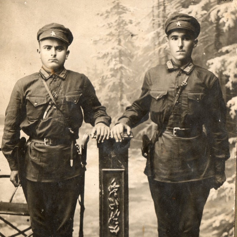 Early photo of privates of the Red Army cavalry