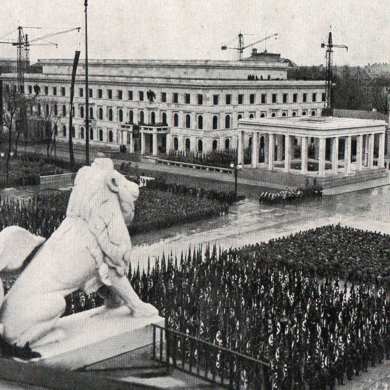 Postcard from the series "Adolf Hitler": "Formation the NSDAP columns on November 9, 1935""