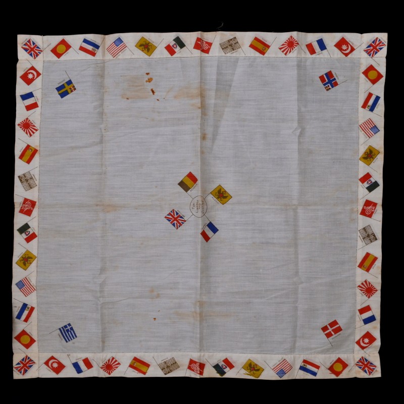 Commemorative handkerchief with flags of the Entente member countries