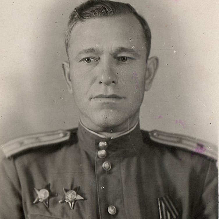 Photo of a major of the technical service of the red army air force with military awards