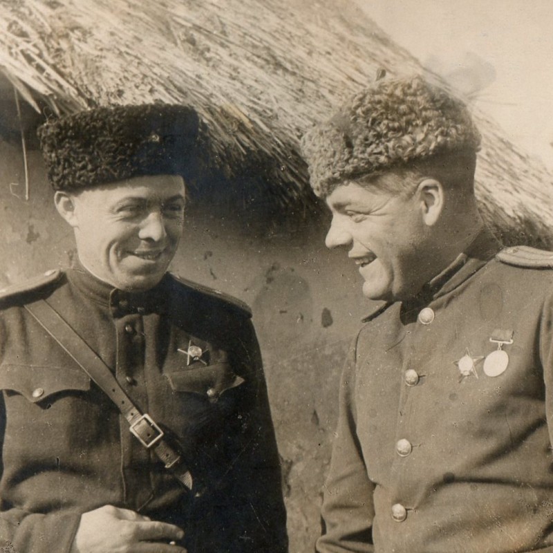 Photos of red army majors with military awards